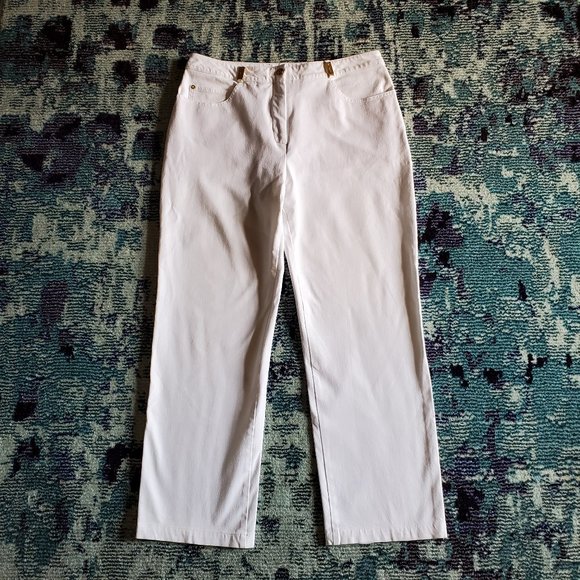 St. John Sport Cropped White Pants Size 14 EUC - Picture 2 of 14